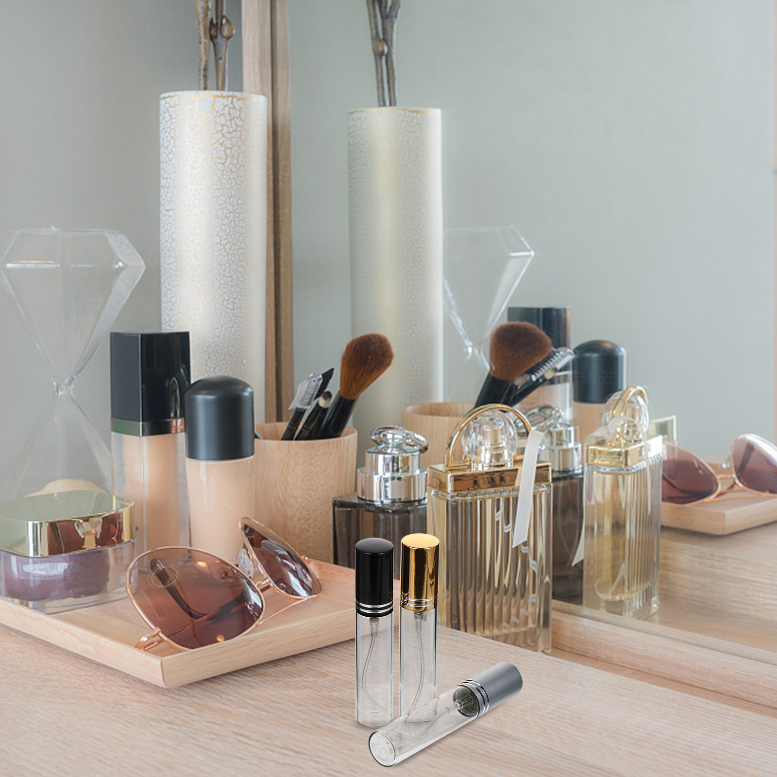 Misting Bottle Fine - 6 ชิ้น ขวดสเปรย์น้ำหอมแบบพกพาพรีเมียม น้ำหนักเบา ป้องกันการรั่วซึม เติมได้